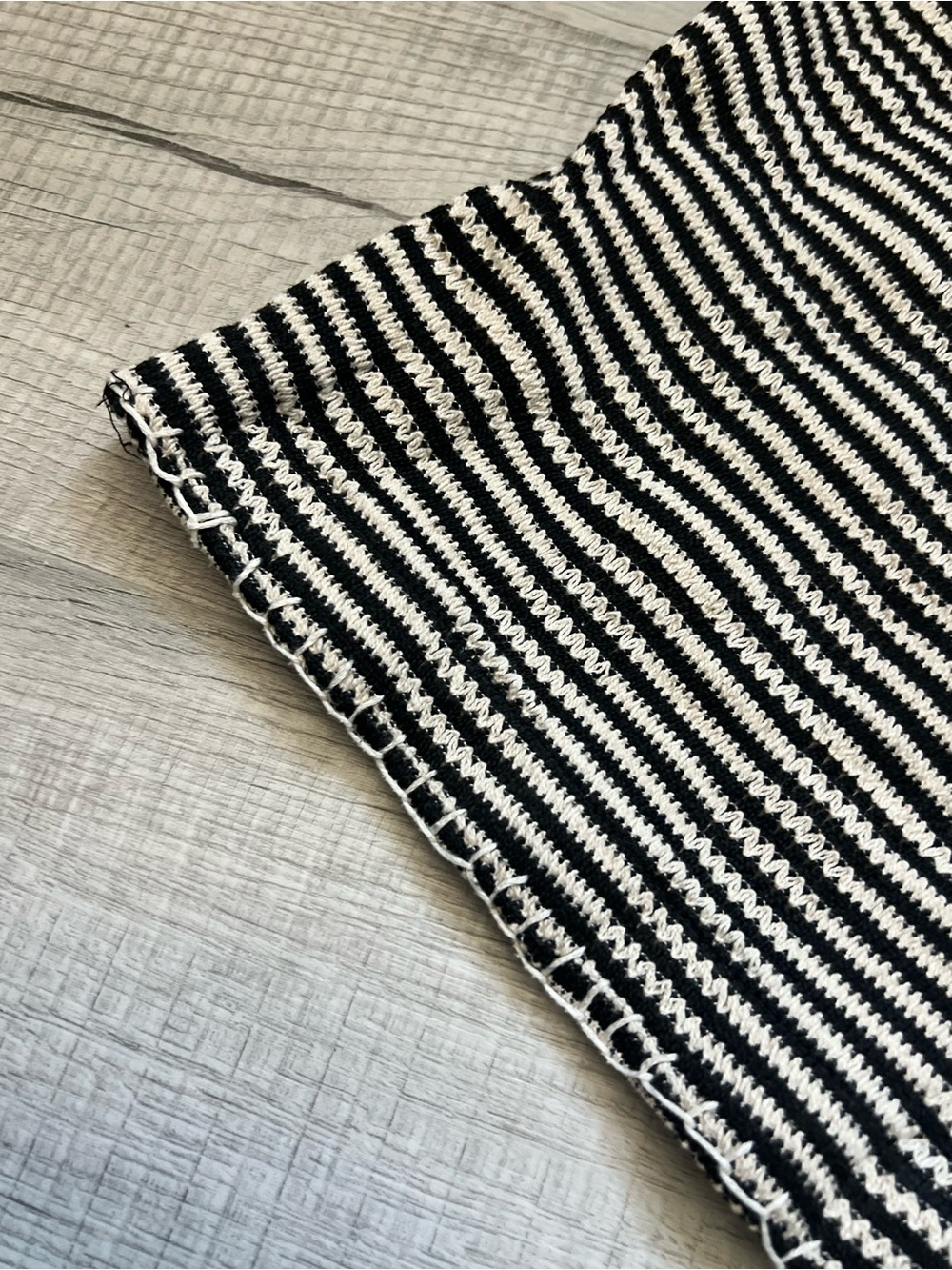 Z SUPPLY Monaco Crochet Button Up Black and Cream Striped Short-Sleeve Small - Picture 12 of 16